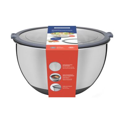 Bowl Tramontina Cucina em Aço Inox com Tampa Plástica 25 cm 5 Litros