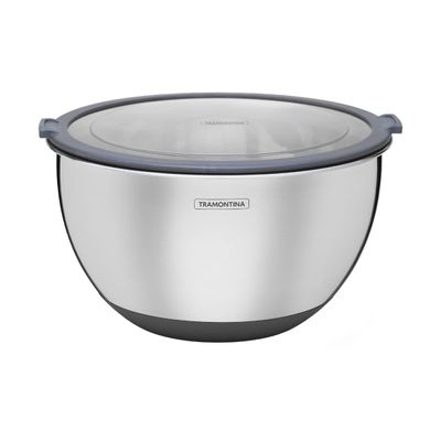 Bowl Tramontina Cucina em Aço Inox com Tampa Plástica 25 cm 5 Litros