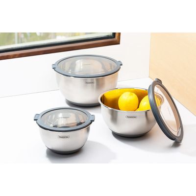 Bowl Tramontina Cucina em Aço Inox com Tampa Plástica 25 cm 5 Litros