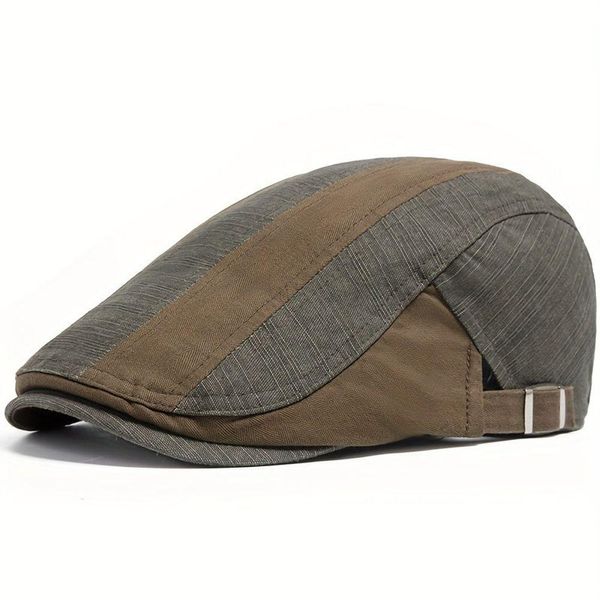 Boina Italiana Casual Basica Design Liso Geométrico Unissex Ajustável Exército Verde