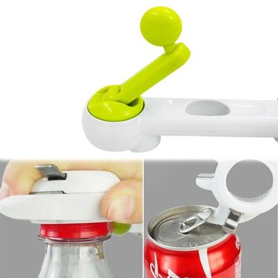 Abridor De Tampas Universal 6 Em 1 Latas Potes Garrafas Multifuncional