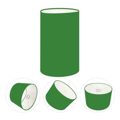 Cúpula Abajur E Luminária Cilíndrica Vivare Cp-7002 ø13x30cm - Bocal Nacional Verde-folha