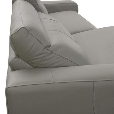 Sofá 4 Lugares Rettrátil Reclinável Elétrico 284cm Mazi L06 Couro Cinza - Lyam Decor