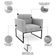 Poltrona Base Industrial Preto Kit 2 Ana Suede Cinza - Ibiza