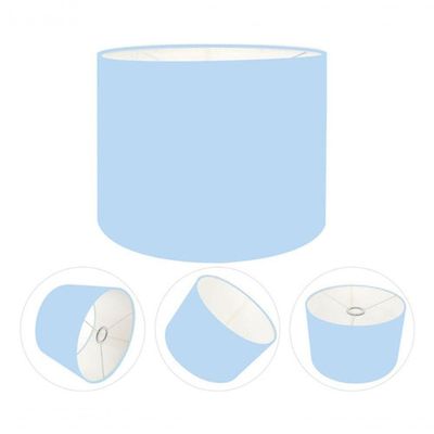 Cúpula Abajur E Luminária Cilíndrica Vivare Cp-7016 ø35x30cm - Bocal Nacional Azul-bebê