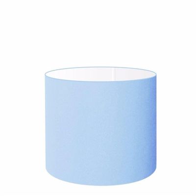 Cúpula Abajur E Luminária Cilíndrica Vivare Cp-7016 ø35x30cm - Bocal Nacional Azul-bebê