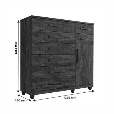 Cômoda Pernambuco 8 Gavetas 1 Porta Com Sapateira - Benetil Cinamomo Off
