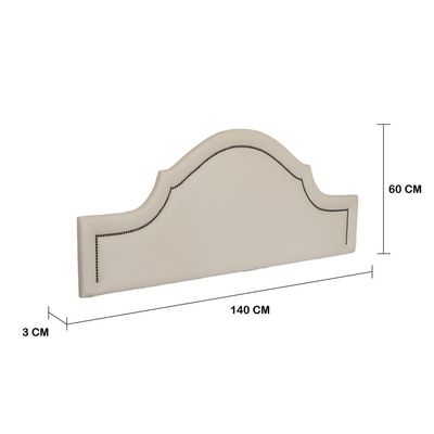 Cabeceira Casal Provençal Luxo 140x60 Courino Off White - Tachas Fumê