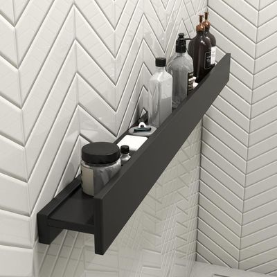Porta Shampoo Linear 120cm Preto Fosco