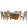 Mesa Para Sala De Jantar Aida 180cm Mdf E 6 Cadeiras Moderna Vel. Marrom/off White/imbuia