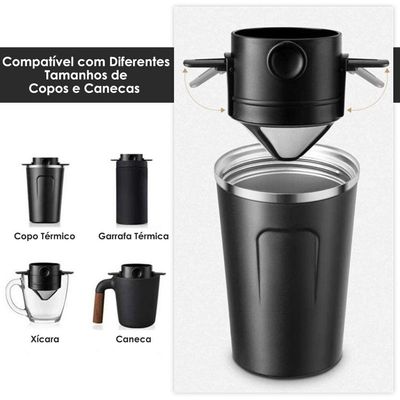 Mini Coador Portatil De Cafe Reutilizavel Aço Inox Sem Filtro