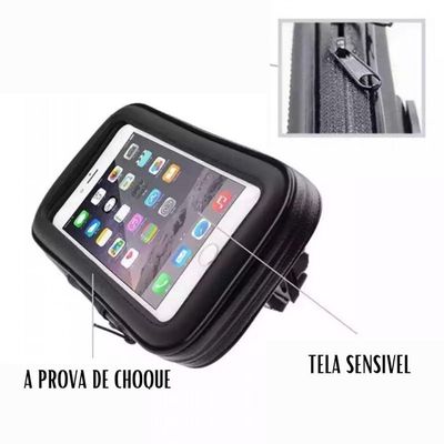 Suporte Case Capa Celular A Prova D'agua Gps Moto Bike