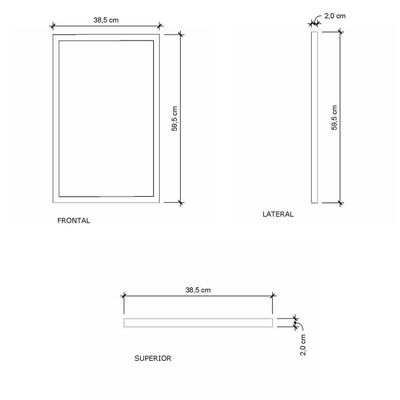 Espelheira Para Banheiro Iron 57x36 Cm Preto