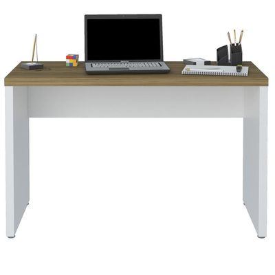 Mesa Para Escritório Escrivaninha Home Office 120cm Orly A02 Olmo Branco - Lyam Decor