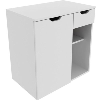 Gabinete De Banheiro 60 Cm 1 Porta 1 Gaveta Romana Branco