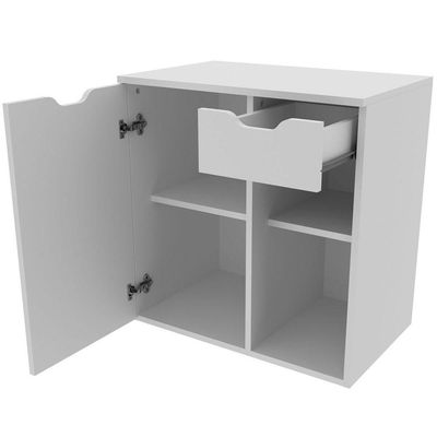 Gabinete De Banheiro 60 Cm 1 Porta 1 Gaveta Romana Branco
