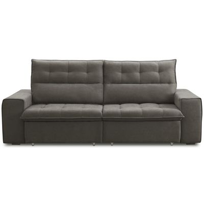 Sofá Retrátil Reclinável Para Sala 3 Lugares 200cm Neruda F04 Veludo Marrom Escuro - Lyam Decor