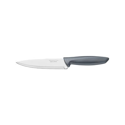Faca Chef Tramontina Plenus com Lamina em Aço Inox e Cabo de Polipropileno Cinza 6"