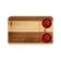 Tábua Retangular Wooden Glow 30x19cm em Madeira Teca com 2 Ramequins Vermelhos