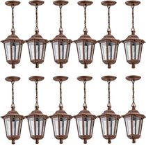 Conjunto 12 Luminárias de Teto Pendentes Vintage Marrom 58cm Decoração Recepção Sala Varanda