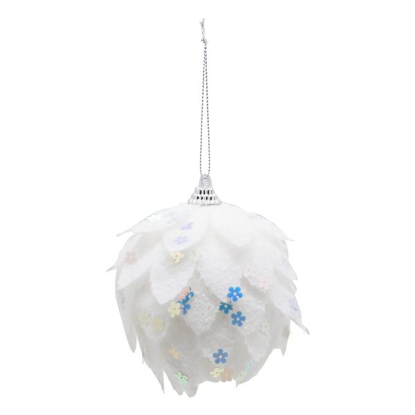 Bola de Natal Flor Decorada Le Branca 9cm