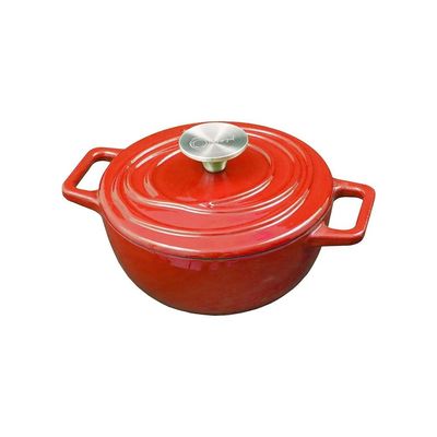 Caçarola de Ferro Fundido Esmaltado Oxford Aroma Vermelha 18cm Para Fogão Indução