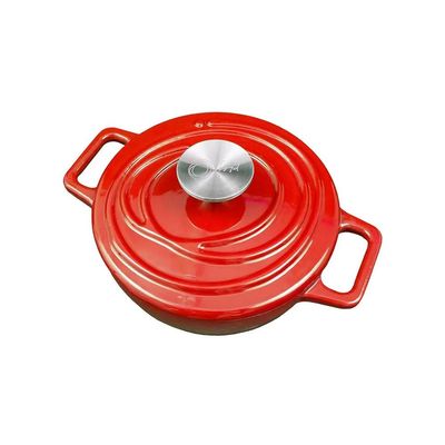 Caçarola de Ferro Fundido Esmaltado Oxford Aroma Vermelha 18cm Para Fogão Indução
