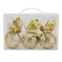 Kit Bola de Natal Chic Le Dourada 6 Unidades 8cm