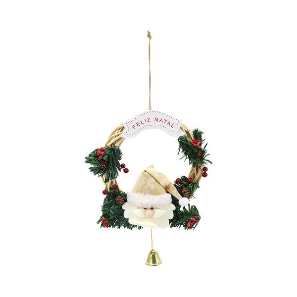 Guirlanda Natal Le Papai Noel 19cm Dourado