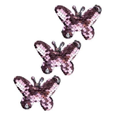 Presilha Natal Le Borboleta Rosé Gold com 3 Unidades