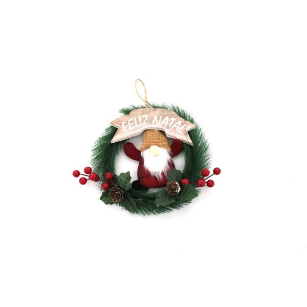 Enfeite de Porta Feliz Natal Le 20cm Enfeite de Porta Feliz Natal Le 20cm