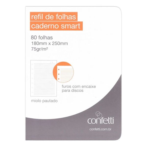 Refil Confetti para Caderno Colegial Le Smart com Pauta 80 Folhas Refil Confetti para Caderno Colegial Le Smart com Pauta 80 Folhas