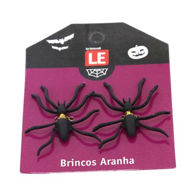 Brinco Aranha Preta Le Halloween
