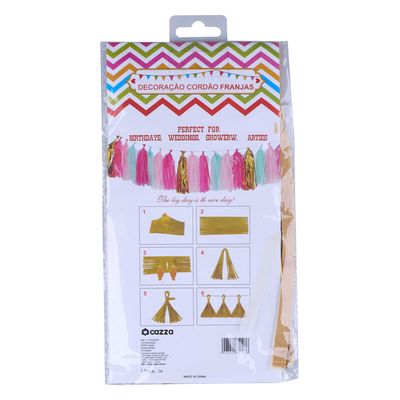 Cordão Decorativo Franjas Papel 2m  Cv244259 Cazza