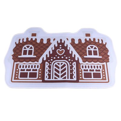 Capacho Rústico Casinha Natal 50x80cm Cv244261 Cazza
