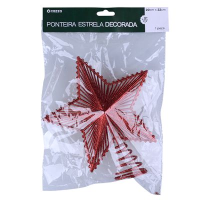 Ponteira Estrela Decorada 20x22cm Cv233405 Cazza