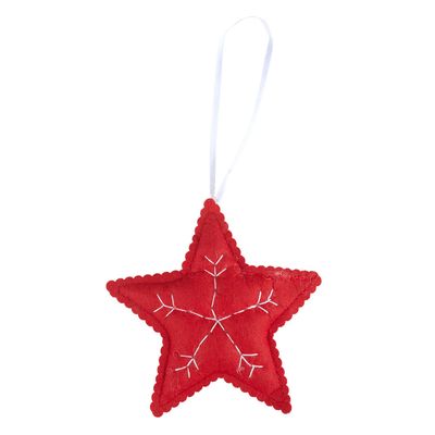 Enfeite Feltro Estrela Vm 13cm Cx C 24 Cv244270 Cazza