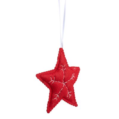 Enfeite Feltro Estrela Vm 13cm Cx C 24 Cv244270 Cazza
