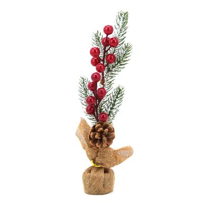 Enfeite de Natal Vaso de Flores Le Rústico 29cm
