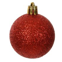BOLA GLITTER BAG C/3 UND (VERMELHO) 6cm