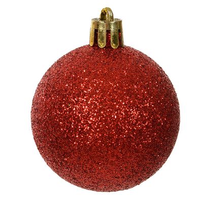 BOLA GLITTER BAG C/3 UND (VERMELHO) 6cm