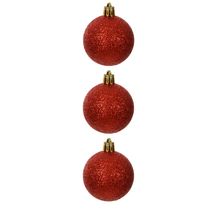 BOLA GLITTER BAG C/3 UND (VERMELHO) 6cm