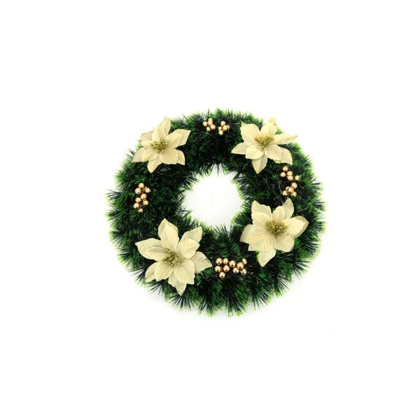 Guirlanda de Natal com Folhas Douradas Le 38cm Guirlanda de Natal com Folhas Douradas Le 38cm