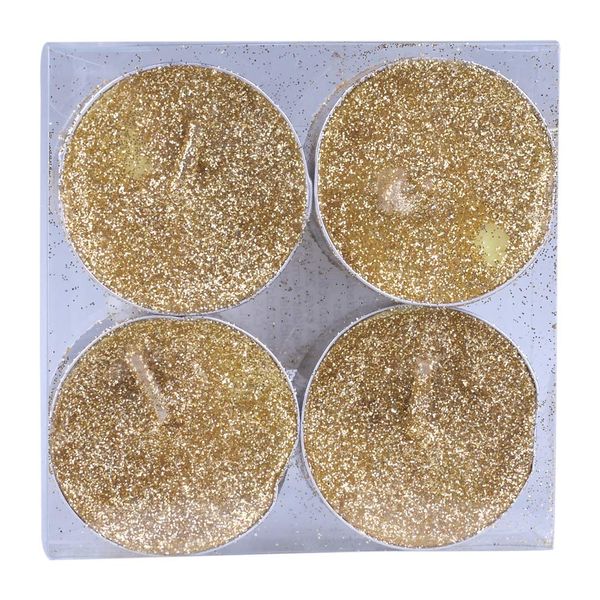 Kit Velas Rechaud Glitter Cazza com 4 Unidades - Item Sortido