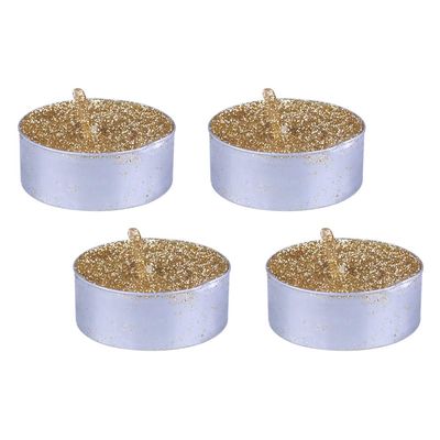 Kit Velas Rechaud Glitter Cazza com 4 Unidades - Item Sortido