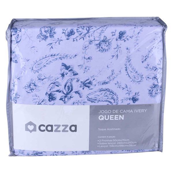 Jogo de Cama Queen Cazza Avery em Microfibra Estampado 4 Peças - Item Sortido