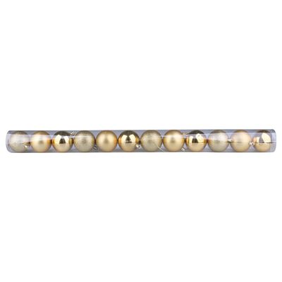 Tubo Com 12 Bolas De Natal Douradas De 6cm Cazza Cv244414