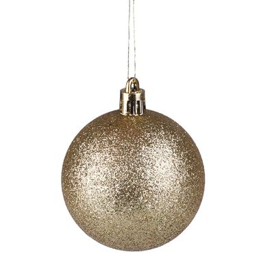 Tubo Com 12 Bolas De Natal Douradas De 6cm Cazza Cv244414