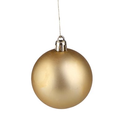 Tubo Com 12 Bolas De Natal Douradas De 6cm Cazza Cv244414