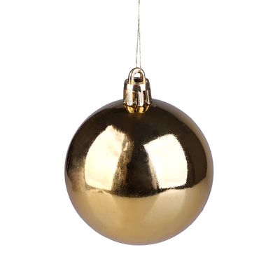 Tubo Com 12 Bolas De Natal Douradas De 6cm Cazza Cv244414